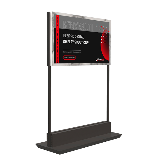 Totem da Vetrina Luxury Completo + 3 Anni Software Incluso: totem orizzontale in prospettiva