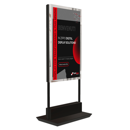 Totem da Vetrina Luxury Completo + 3 Anni Software Incluso: totem verticale in prospettiva