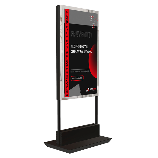 Totem da Vetrina Luxury Completo + 3 Anni Software Incluso: totem verticale in prospettiva
