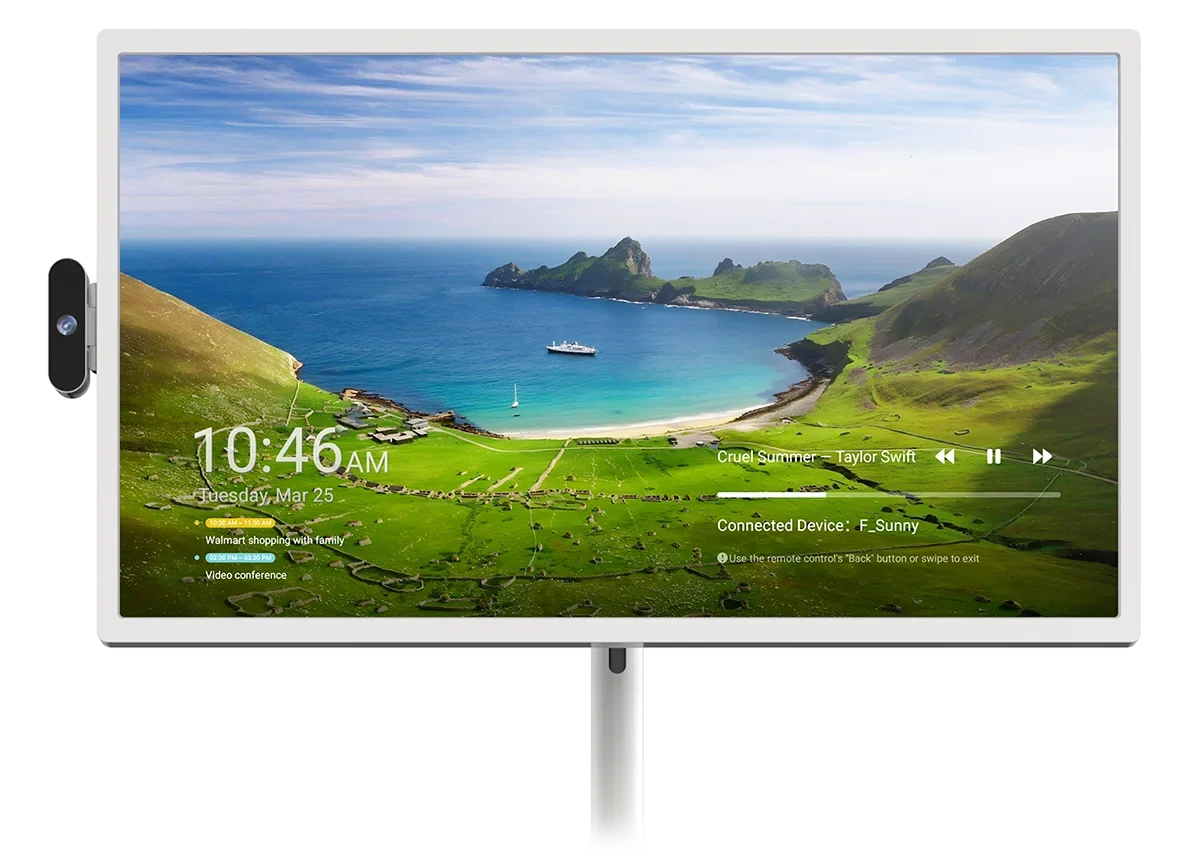 Touch TV on a stand in landscape orientation: usage example