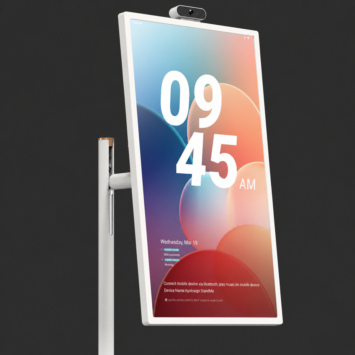 Touch TV on a stand in portrait orientation: usage example