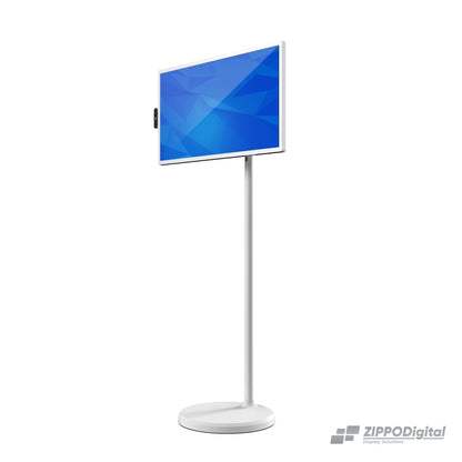 ZIPPODIGITAL TV touch su ruote 24: tre quarti destra, schermo touch portatile su ruote