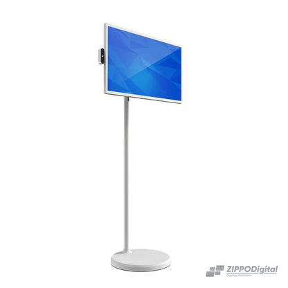 ZIPPODIGITAL TV touch su ruote 24: tre quarti sinistra, schermo touch portatile su ruote