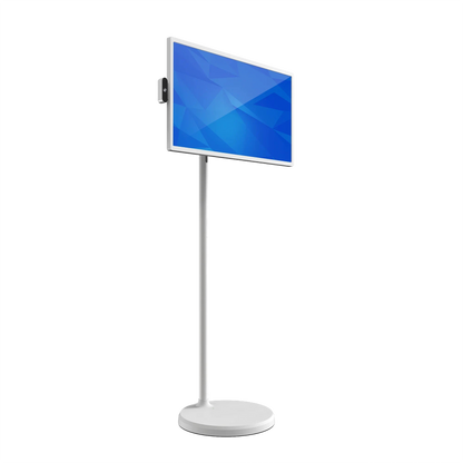 ZIPPODIGITAL TV touch su ruote 24″: tre quarti sinistra, schermo touch portatile su ruote