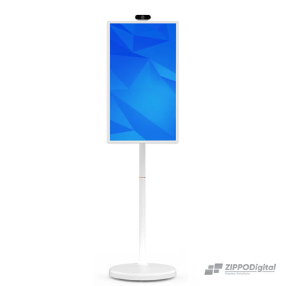 ZIPPODIGITAL TV touch su ruote 32 4k: frontale verticale, schermo touch portatile su ruote