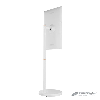 ZIPPODIGITAL TV touch su ruote 32 4k: posteriore tre quarti, schermo touch portatile su ruote