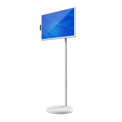 ZIPPODIGITAL TV touch su ruote 32″ Full HD: tre quarti destra, schermo touch portatile su ruote