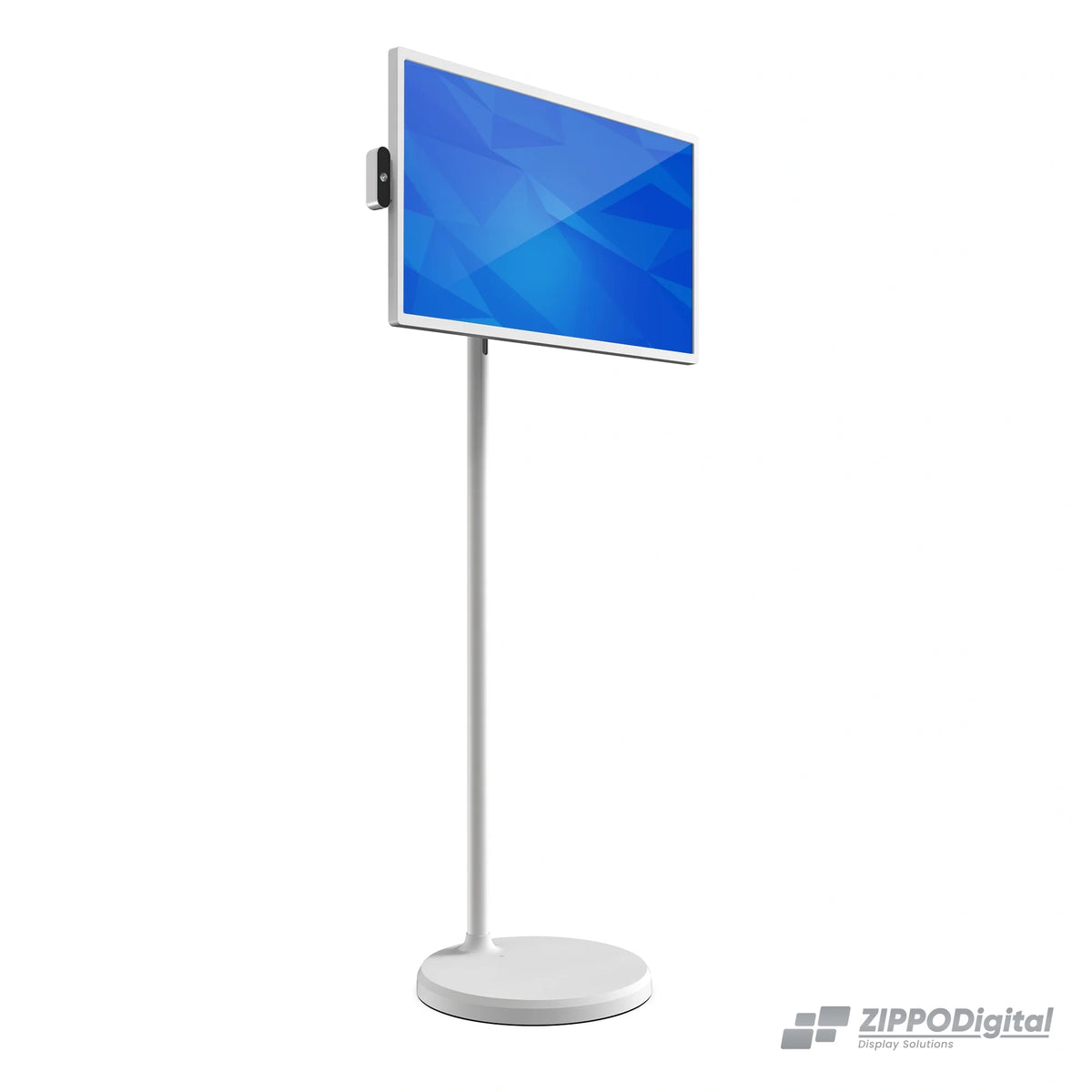 ZIPPODIGITAL TV touch su ruote 32 full hd: tre quarti sinistra, schermo touch portatile su ruote