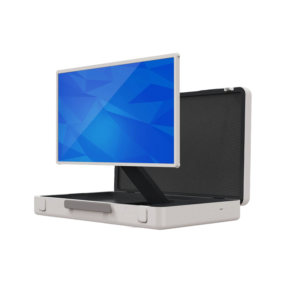 ZIPPODIGITAL TV touch a valigetta 27″: schermo touch portatile a valigetta, tre quarti destra