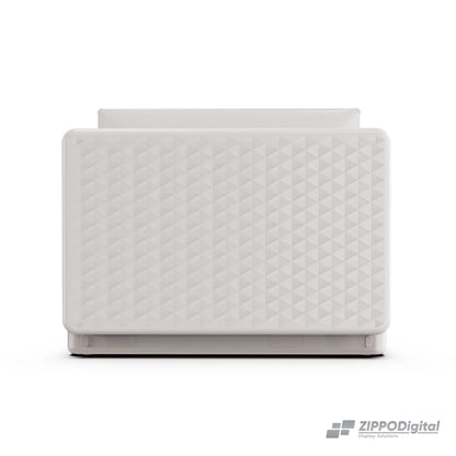 ZIPPODIGITAL TV touch a valigetta 27″: schermo touch portatile a valigetta, valigetta chiusa, fondo bianco